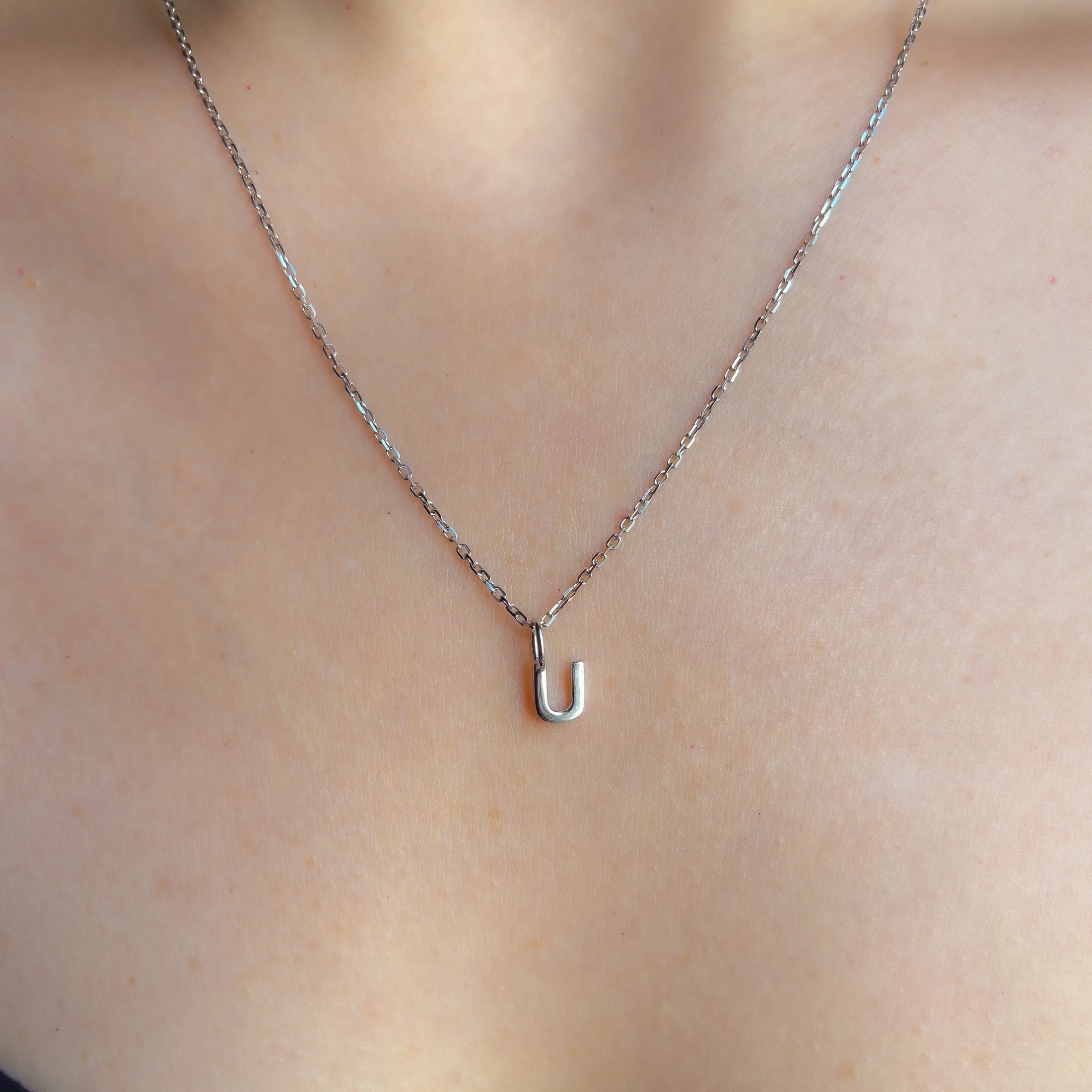 Personalized Letter U Pendant - alternate view