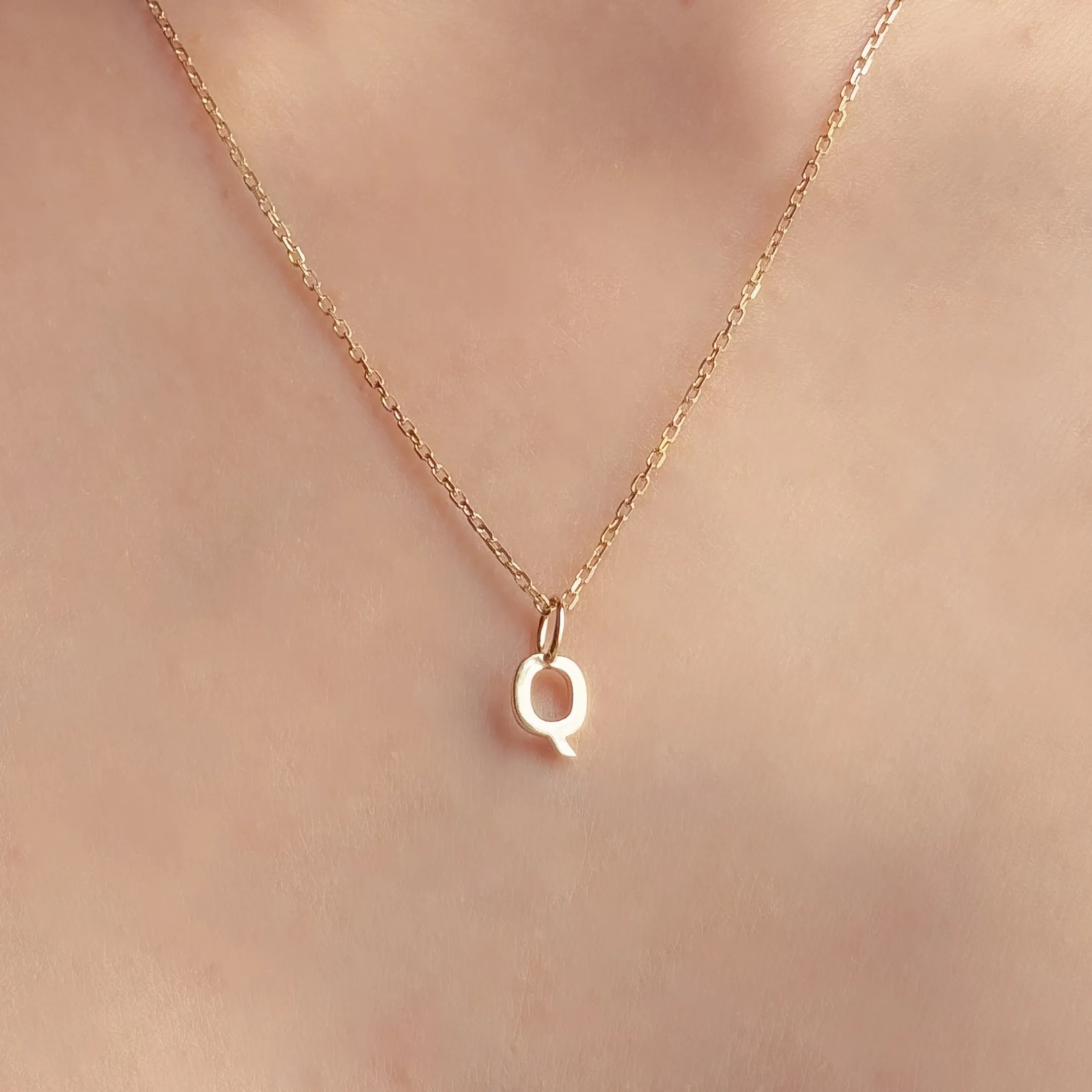 Personalized Letter Q Pendant - alternate view