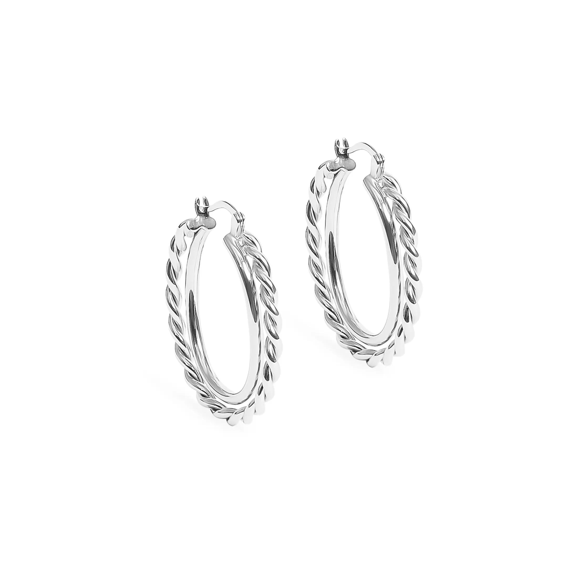 Classic Interlocking Twist Hoop Earrings