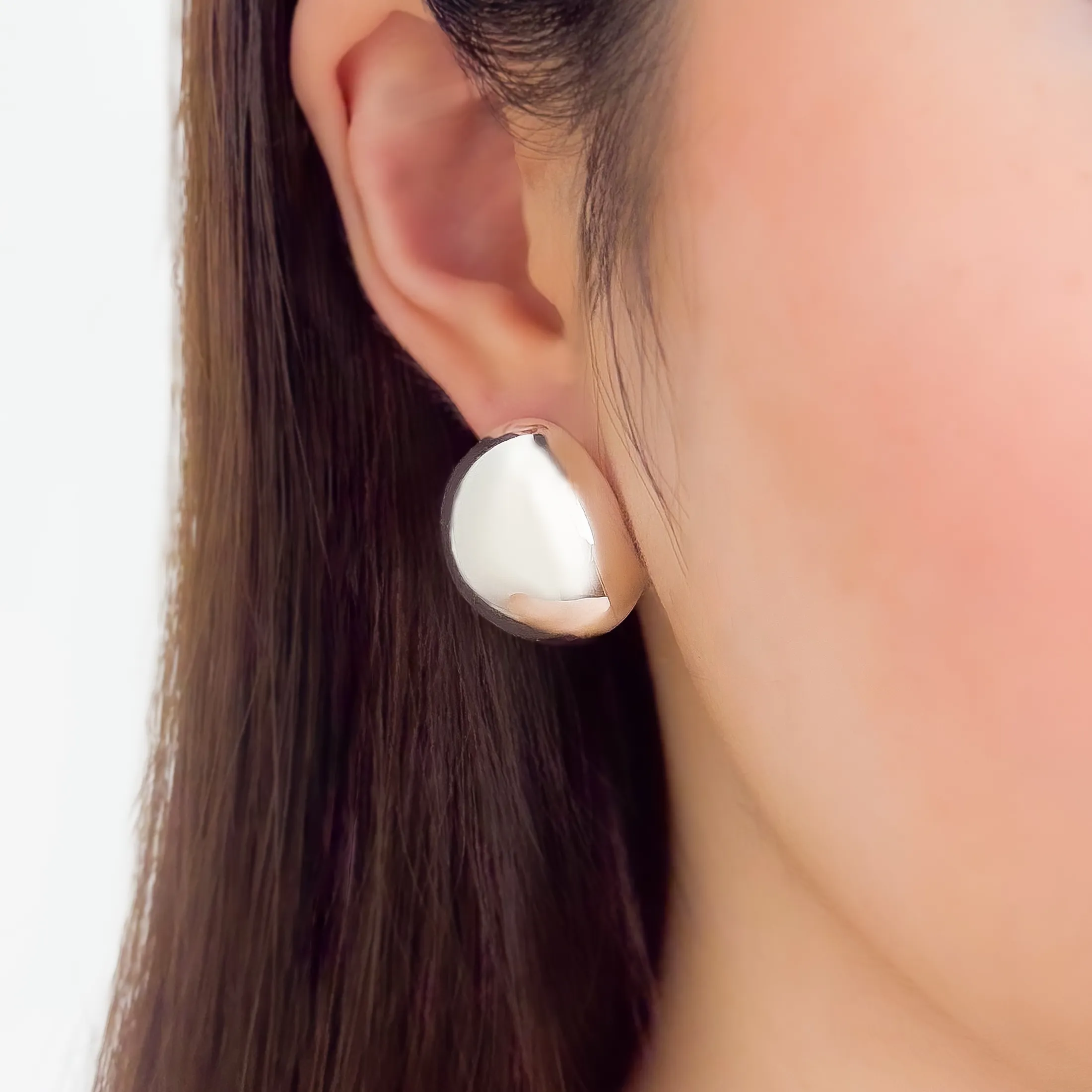 Sculpted Egg Stud Earrings - alternate view