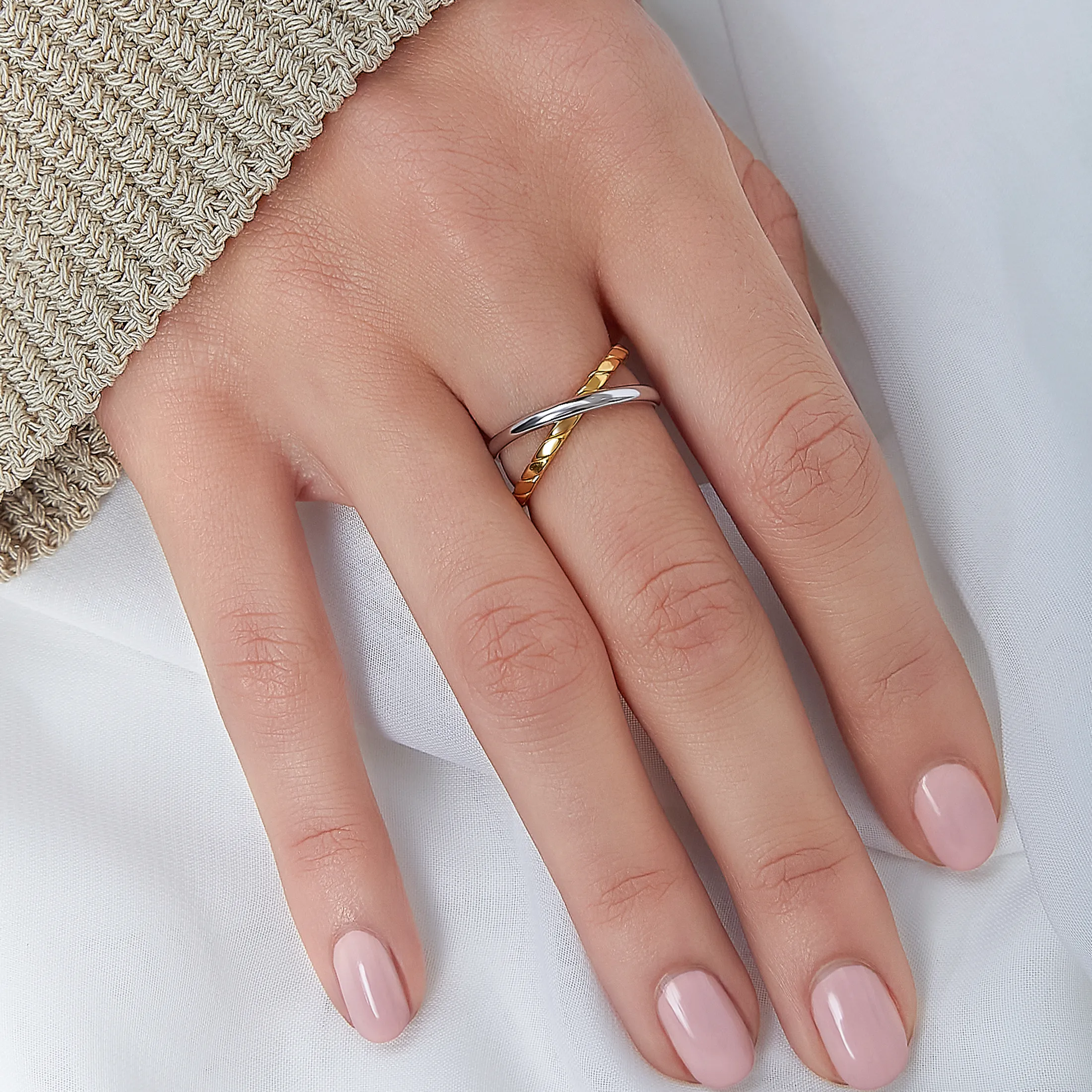 Interlocking Eternity Twist Ring - alternate view