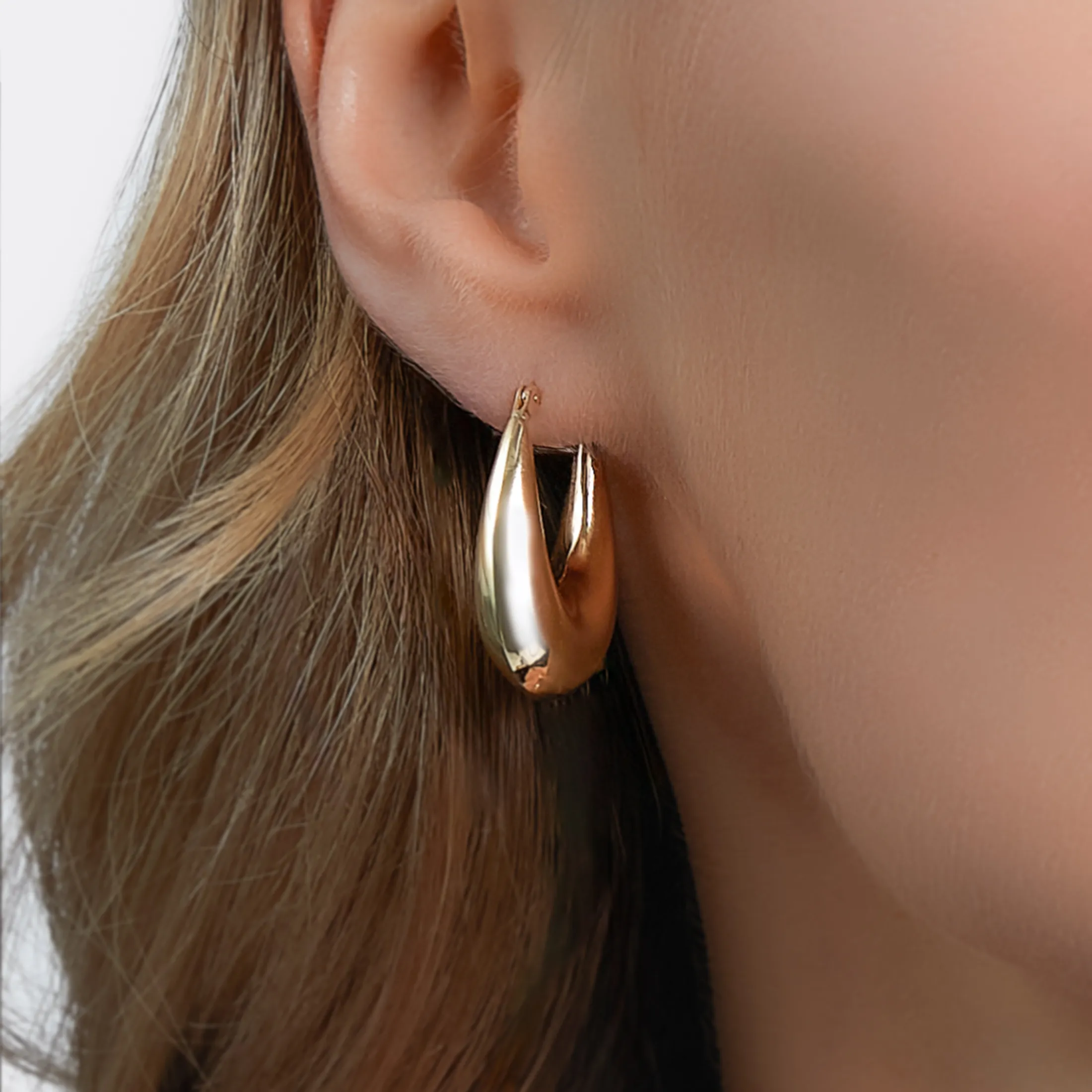 Classic Teardrop Hoop Earrings - alternate view