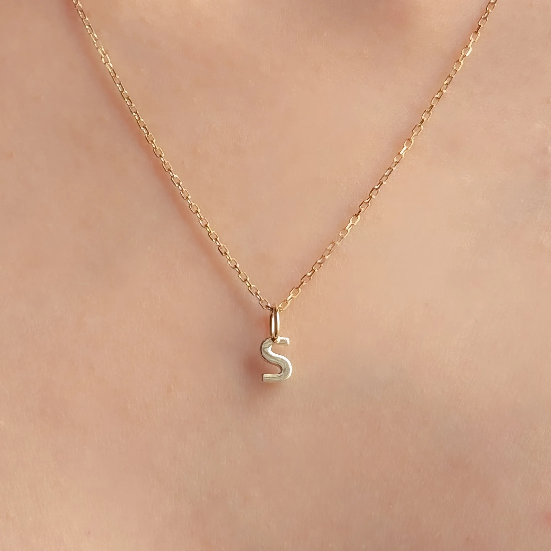 Personalized Letter S Pendant - alternate view