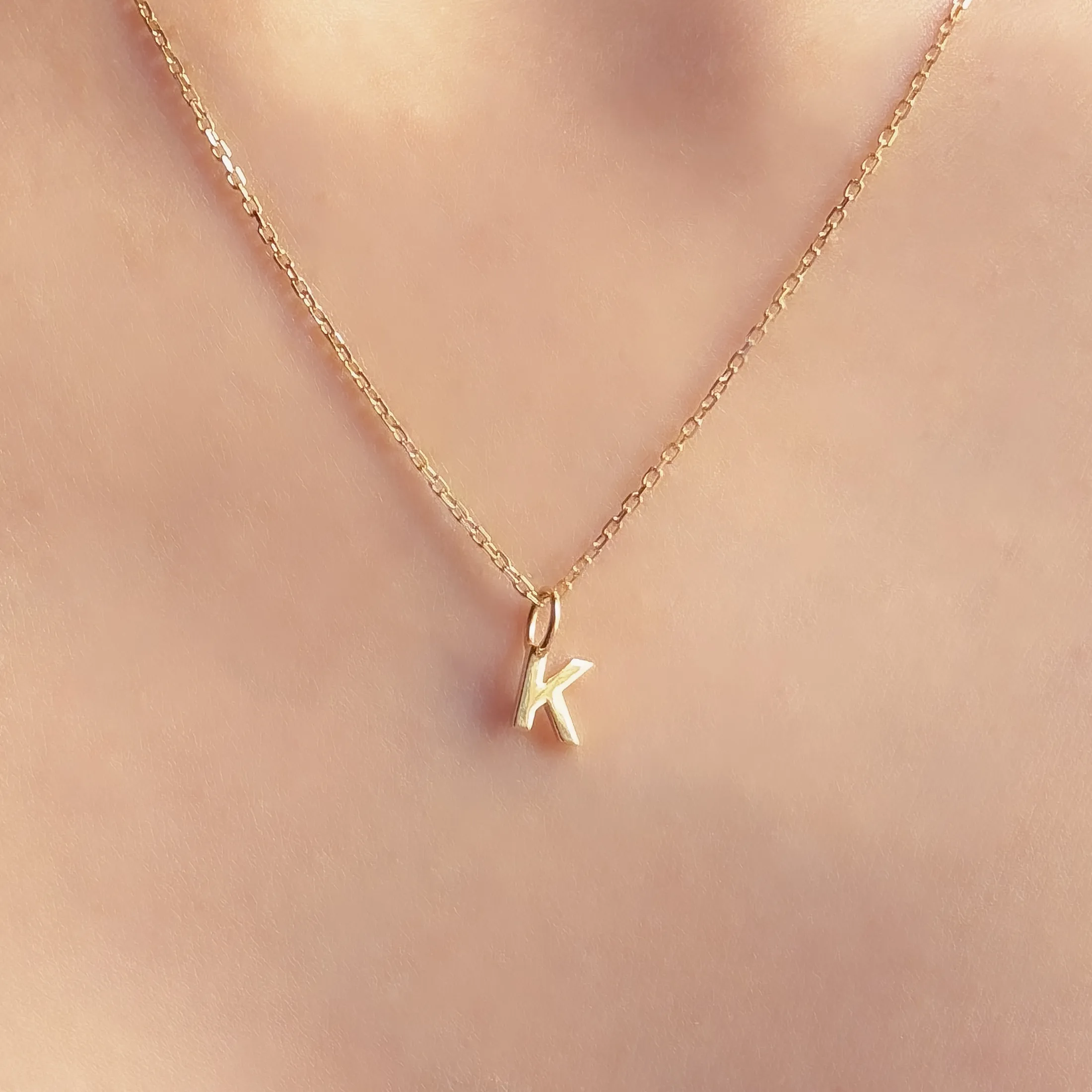 Personalized Letter K Pendant - alternate view