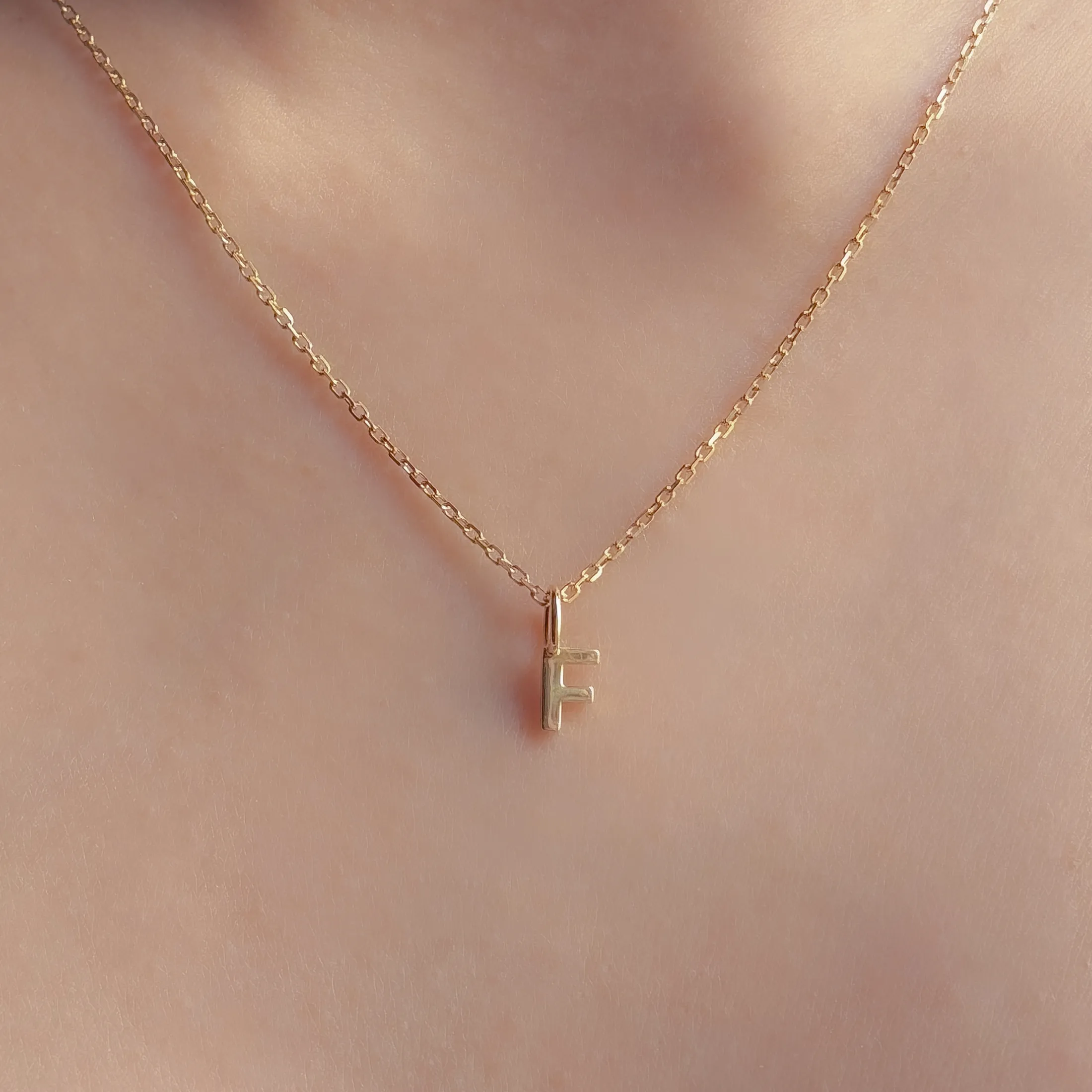 Personalized Letter F Pendant - alternate view