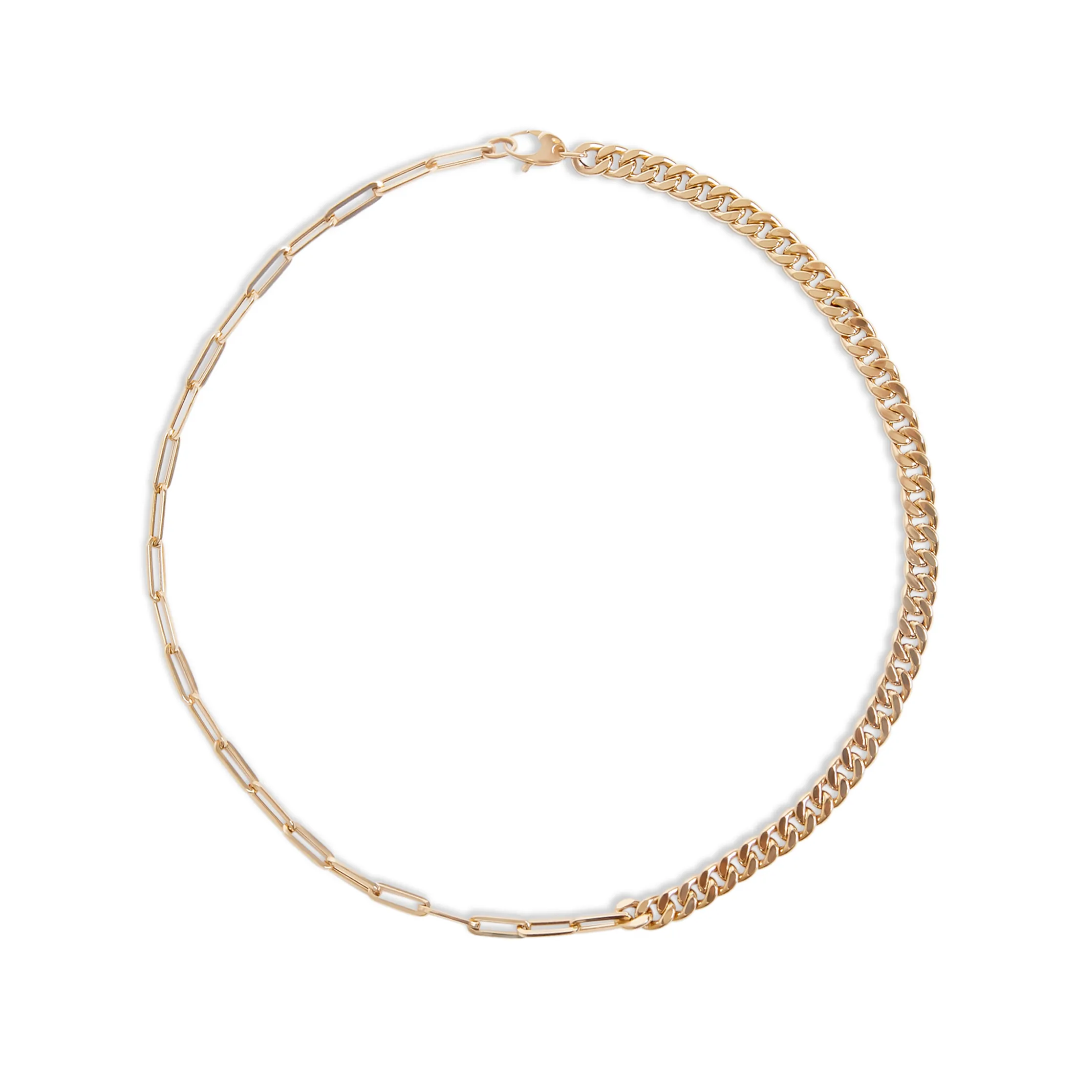 Signature Curb and Paperclip Chain Necklace