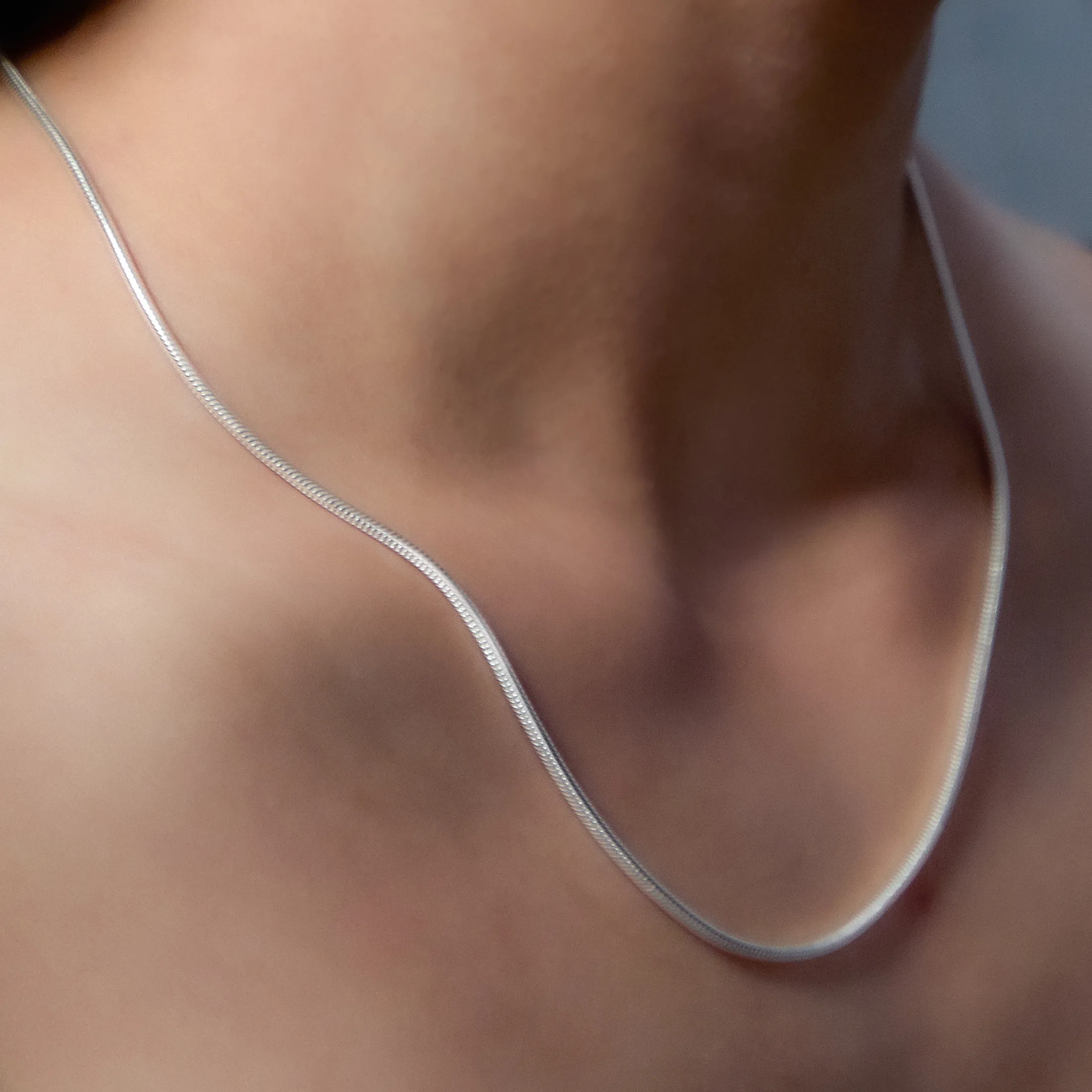 Round Snake Chain Necklace - alternate view