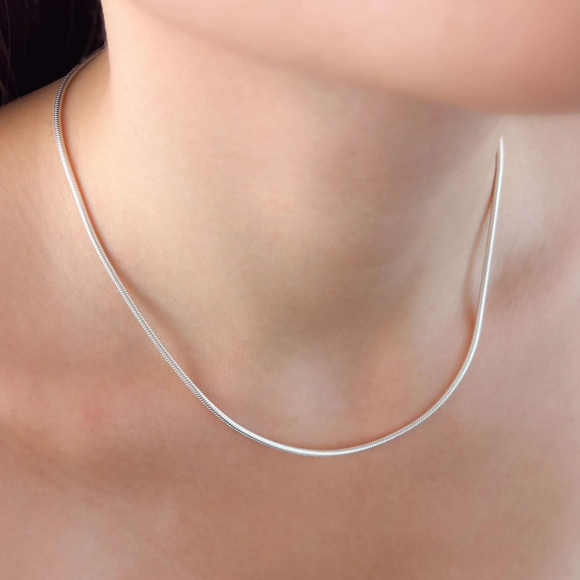 Round Snake Chain Necklace - alternate view