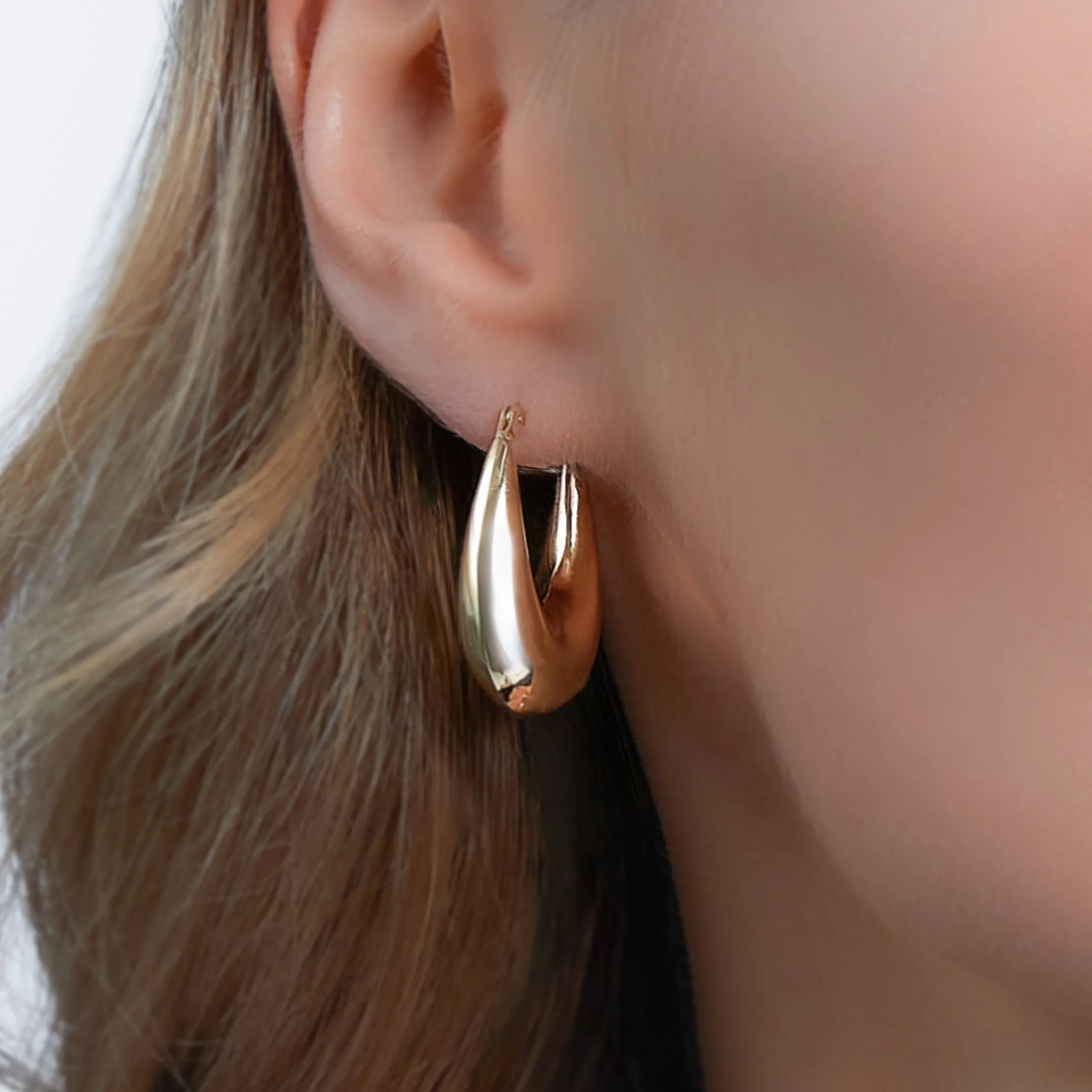 Classic Teardrop Hoop Earrings - alternate view