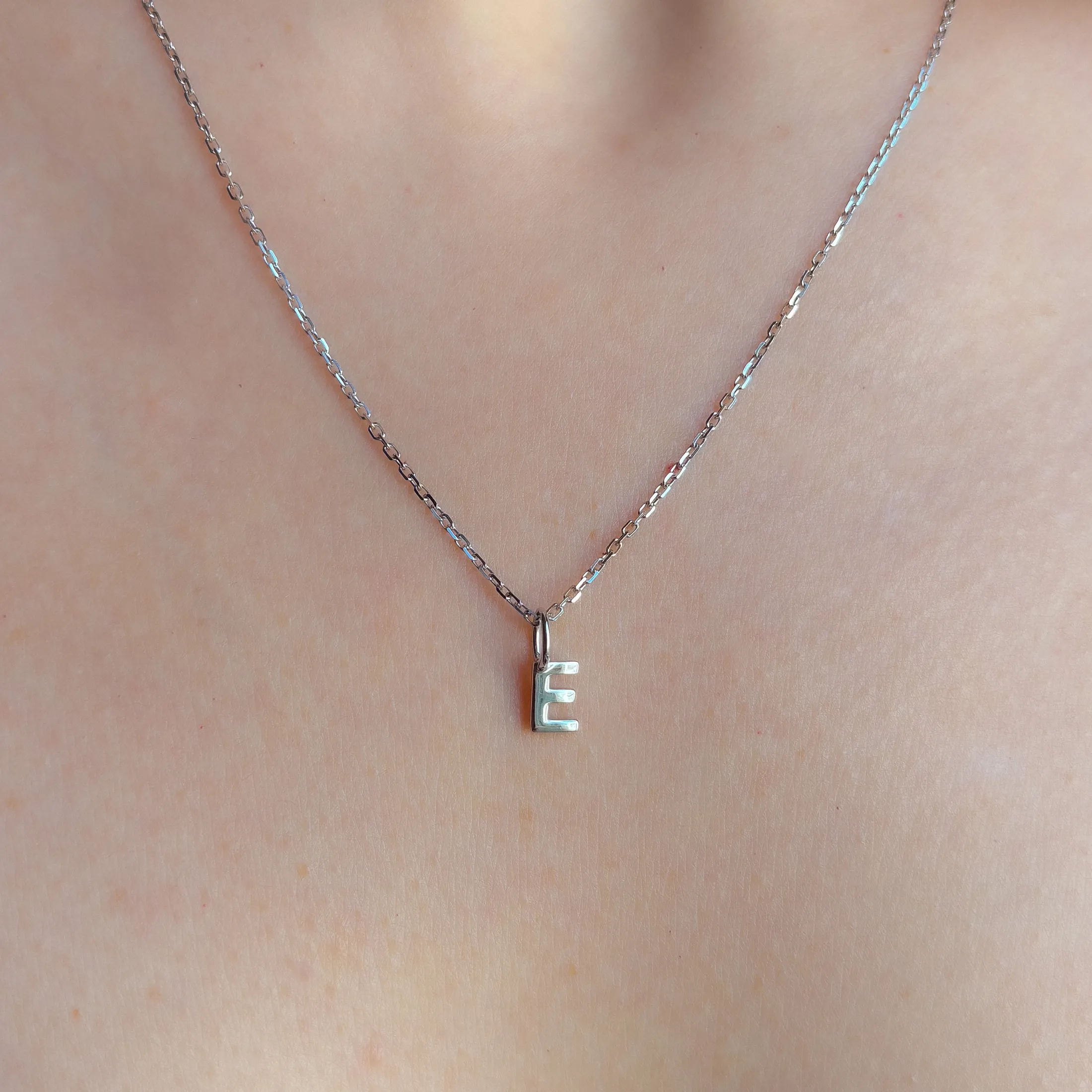 Personalized Letter E Pendant - alternate view