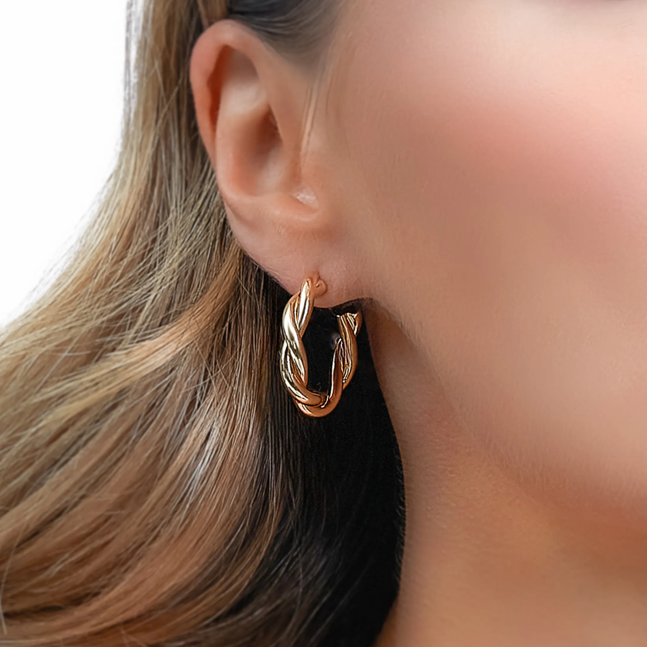 Classic Twist Hoop Earrings - alternate view