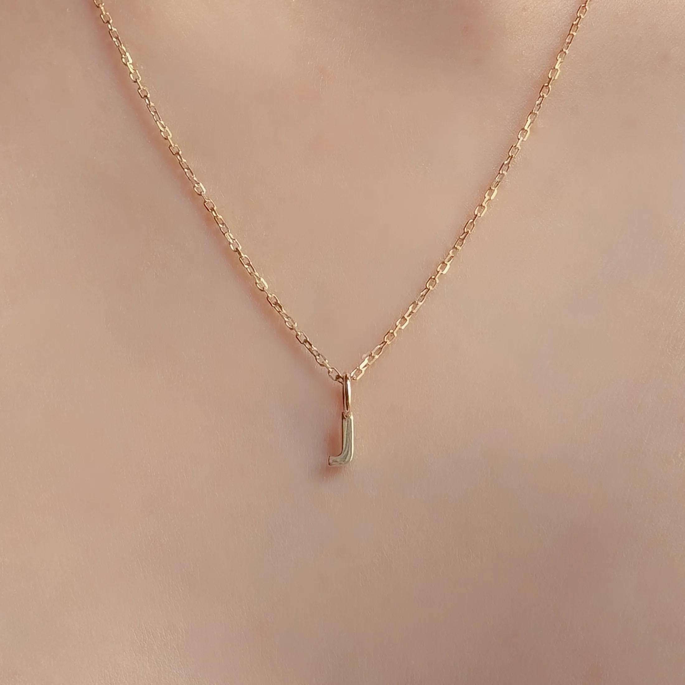 Personalized Letter J Pendant - alternate view