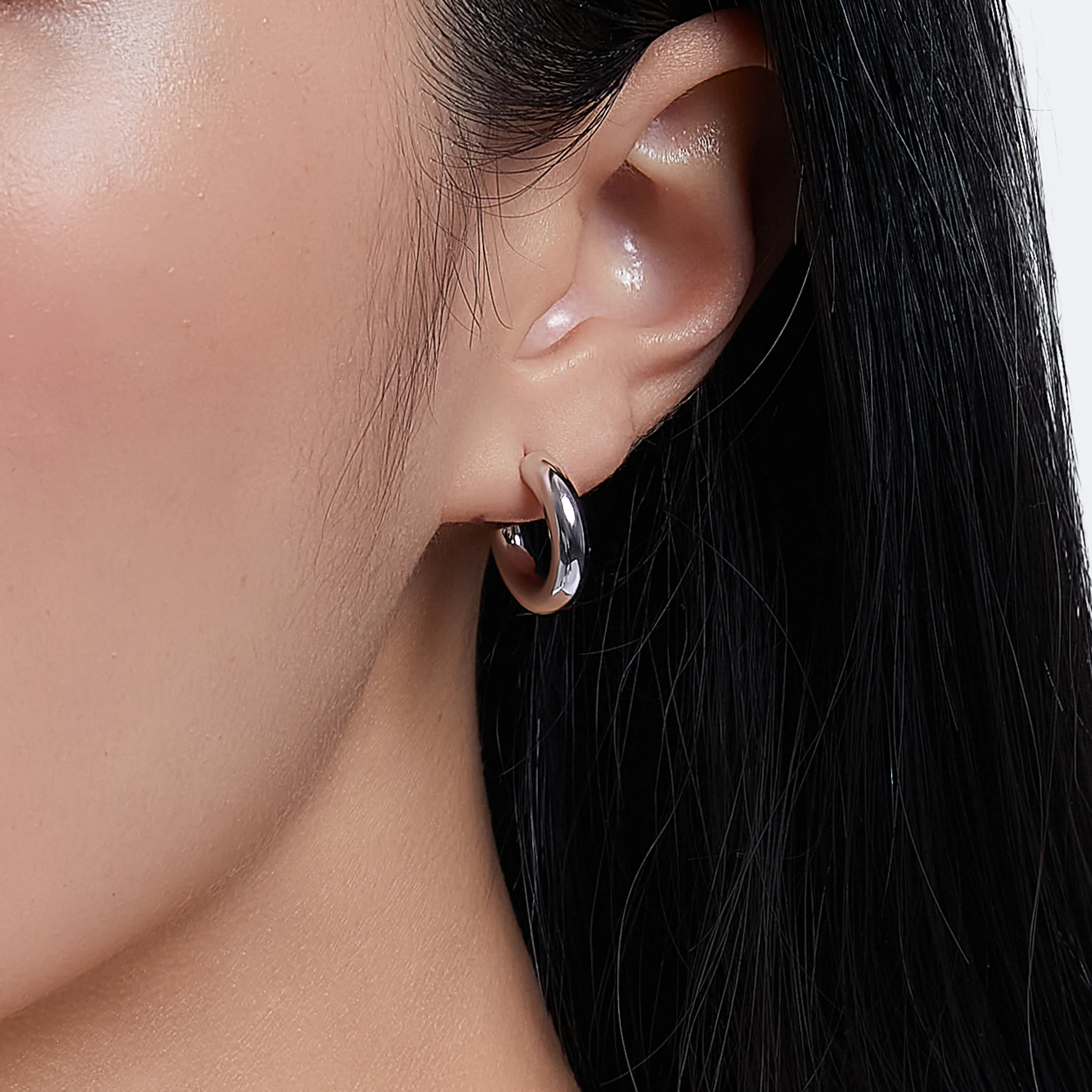 Mini Signature Hoop Earrings - alternate view