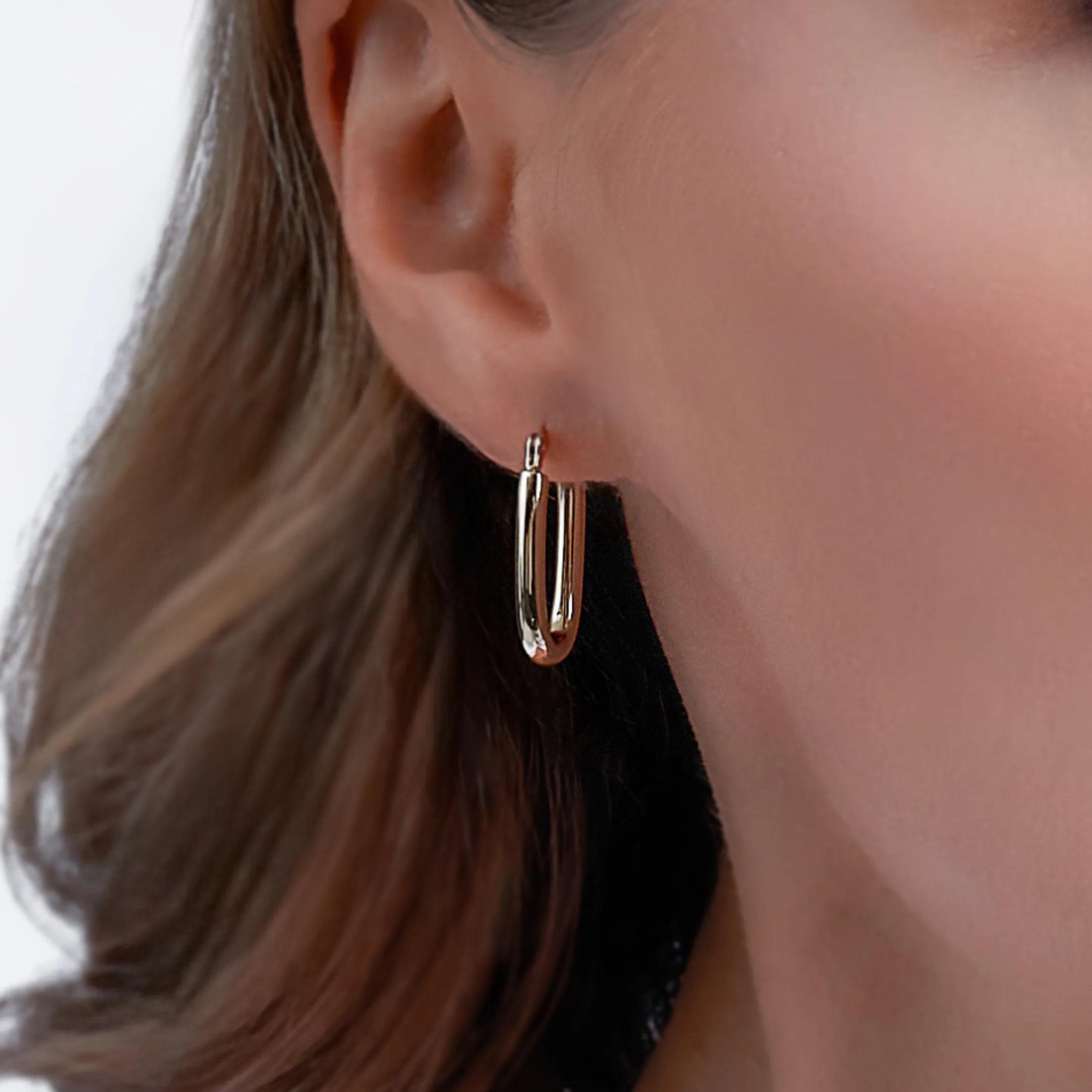 Petite Rectangular Hoop Earrings - alternate view