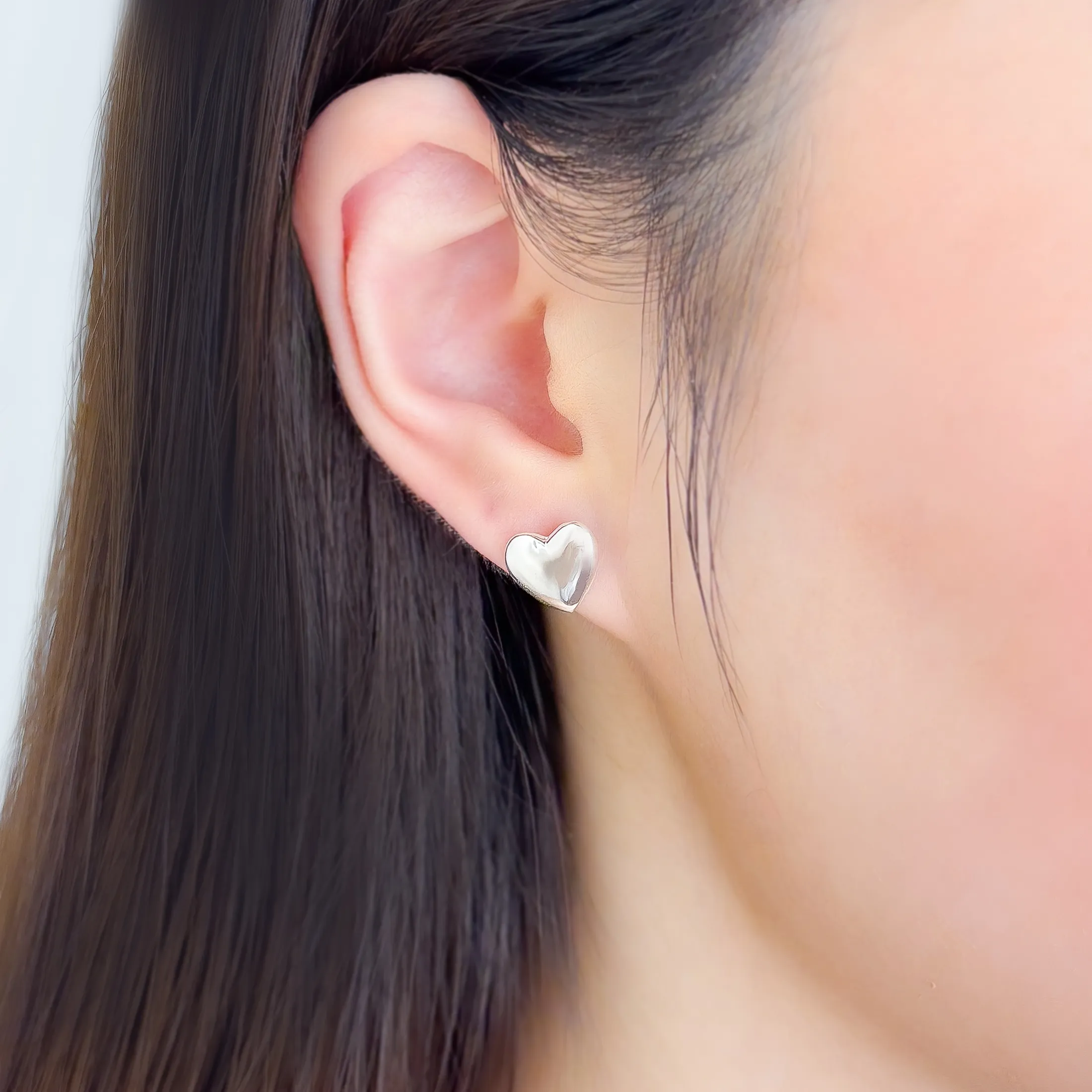 Classic Heart Stud Earrings - alternate view