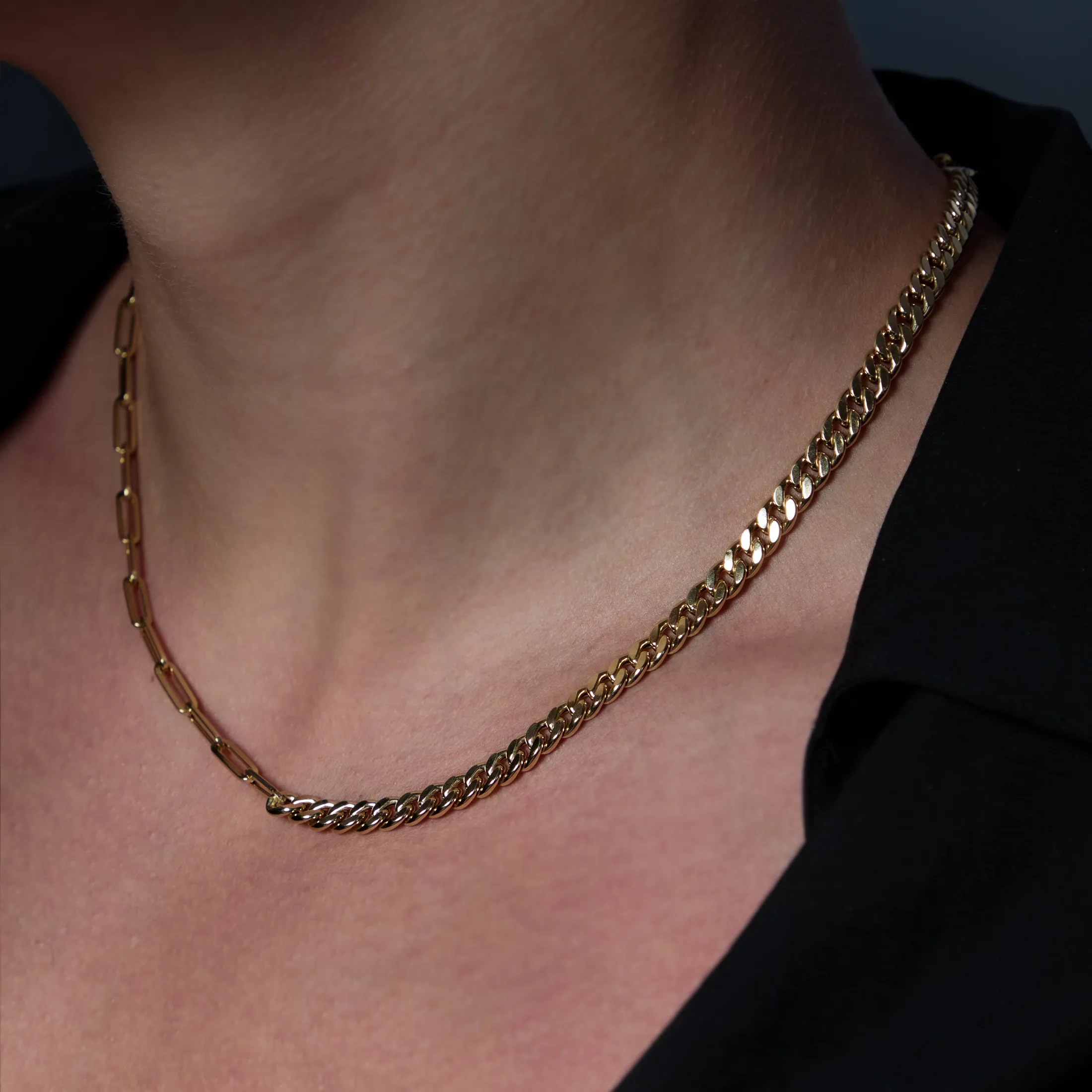Signature Curb and Paperclip Chain Necklace - alternate view