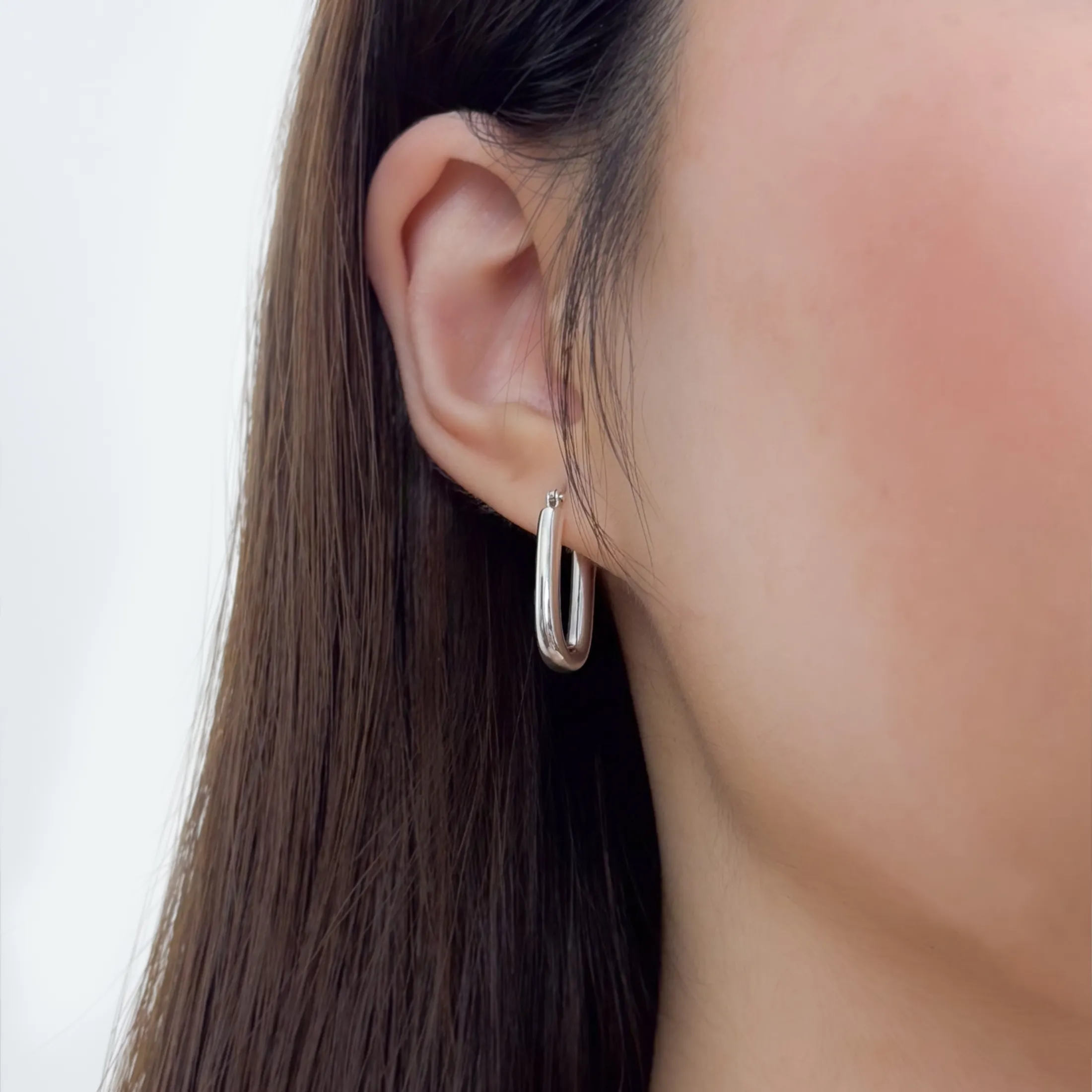 Petite Rectangular Hoop Earrings - alternate view