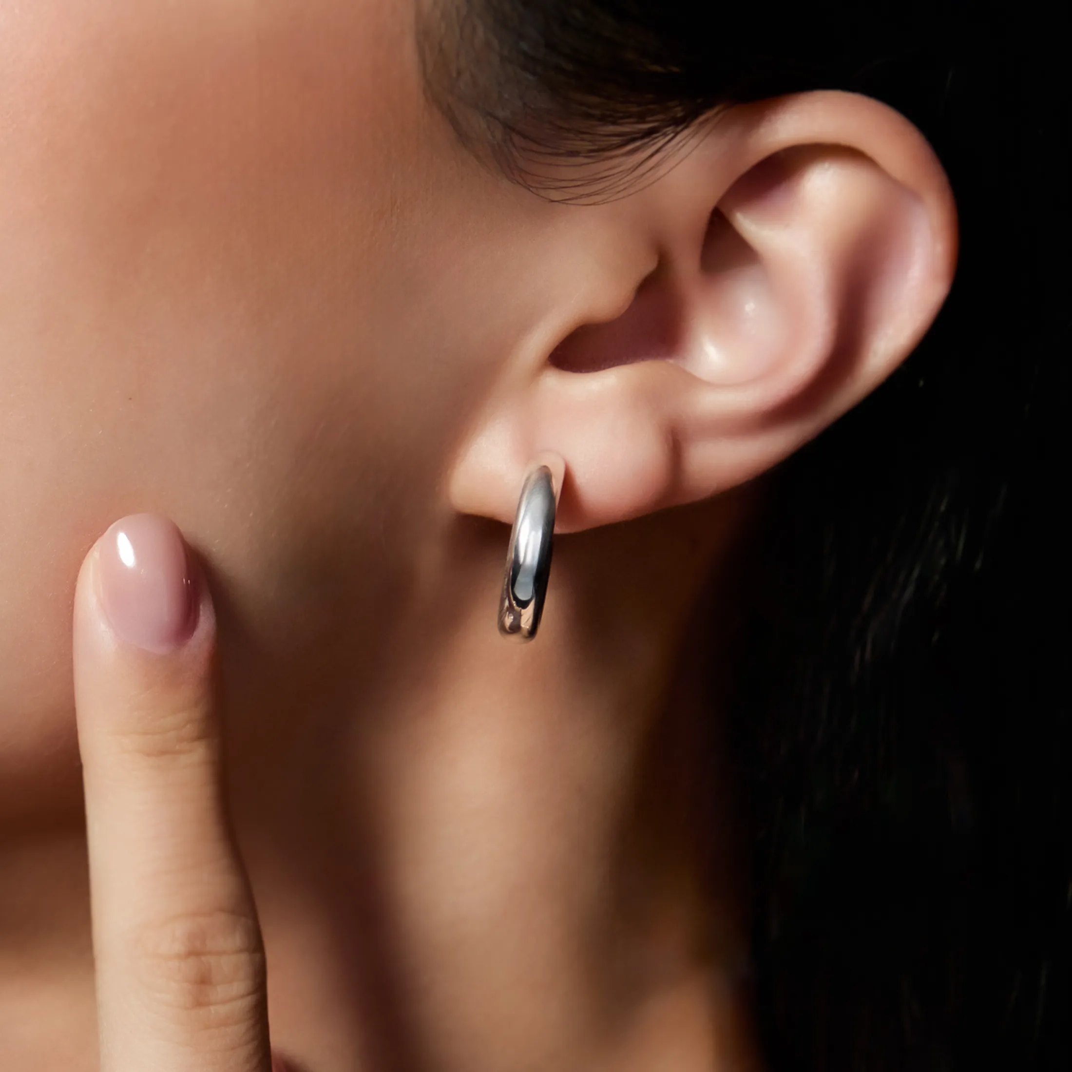 Petite Signature Hoop Earrings - alternate view