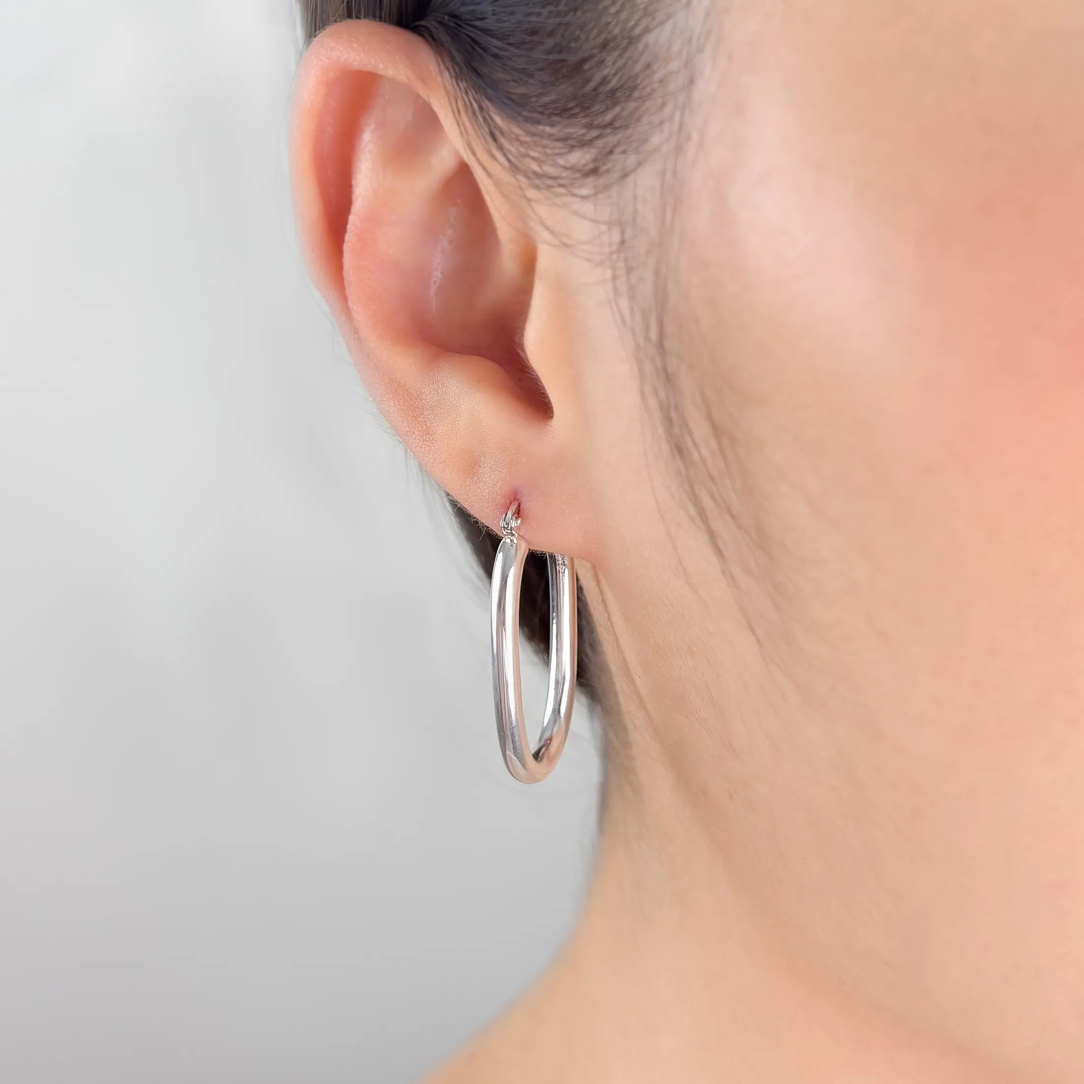 Classic Rectangular Hoop Earrings - alternate view