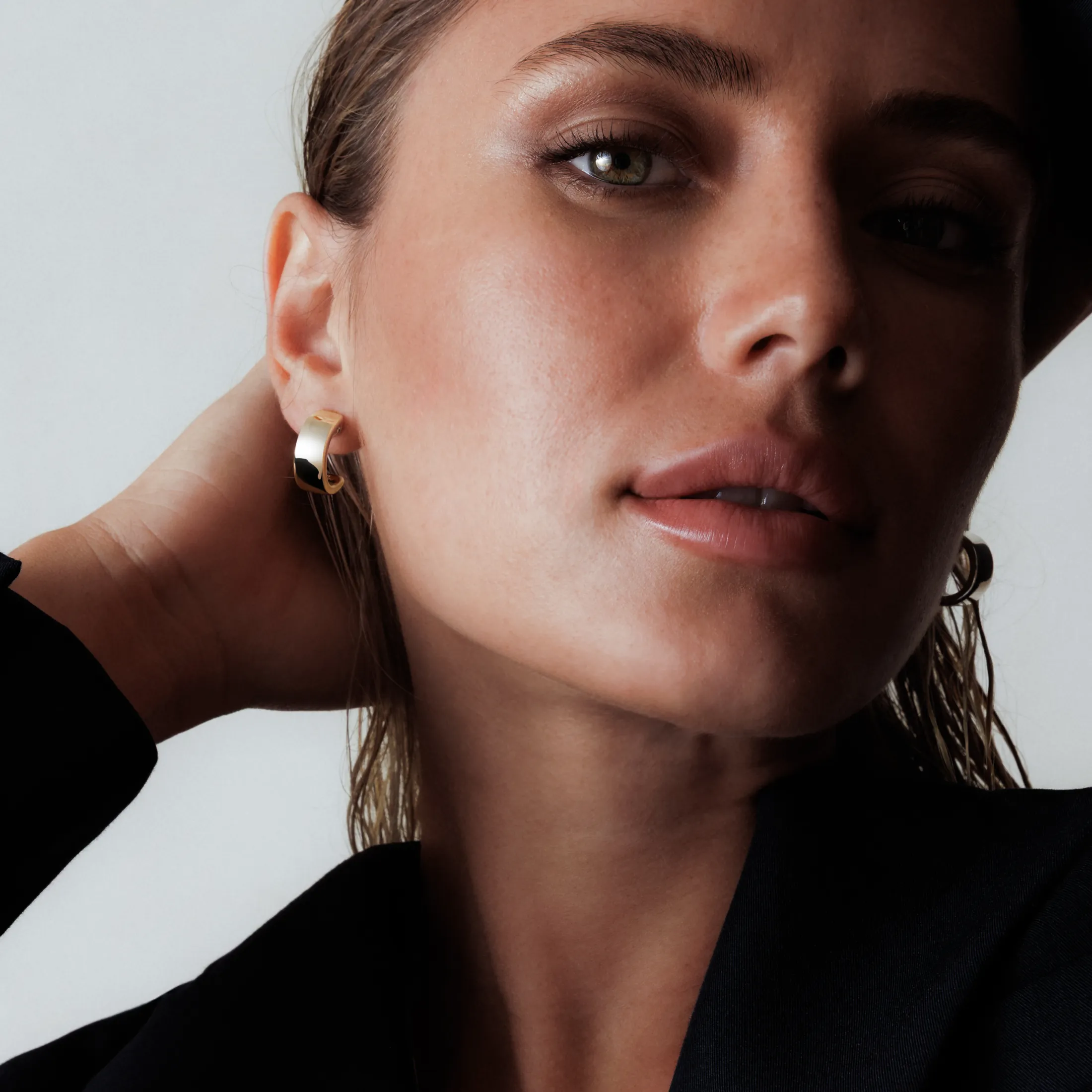 Flat Edge Hoop Earrings - alternate view