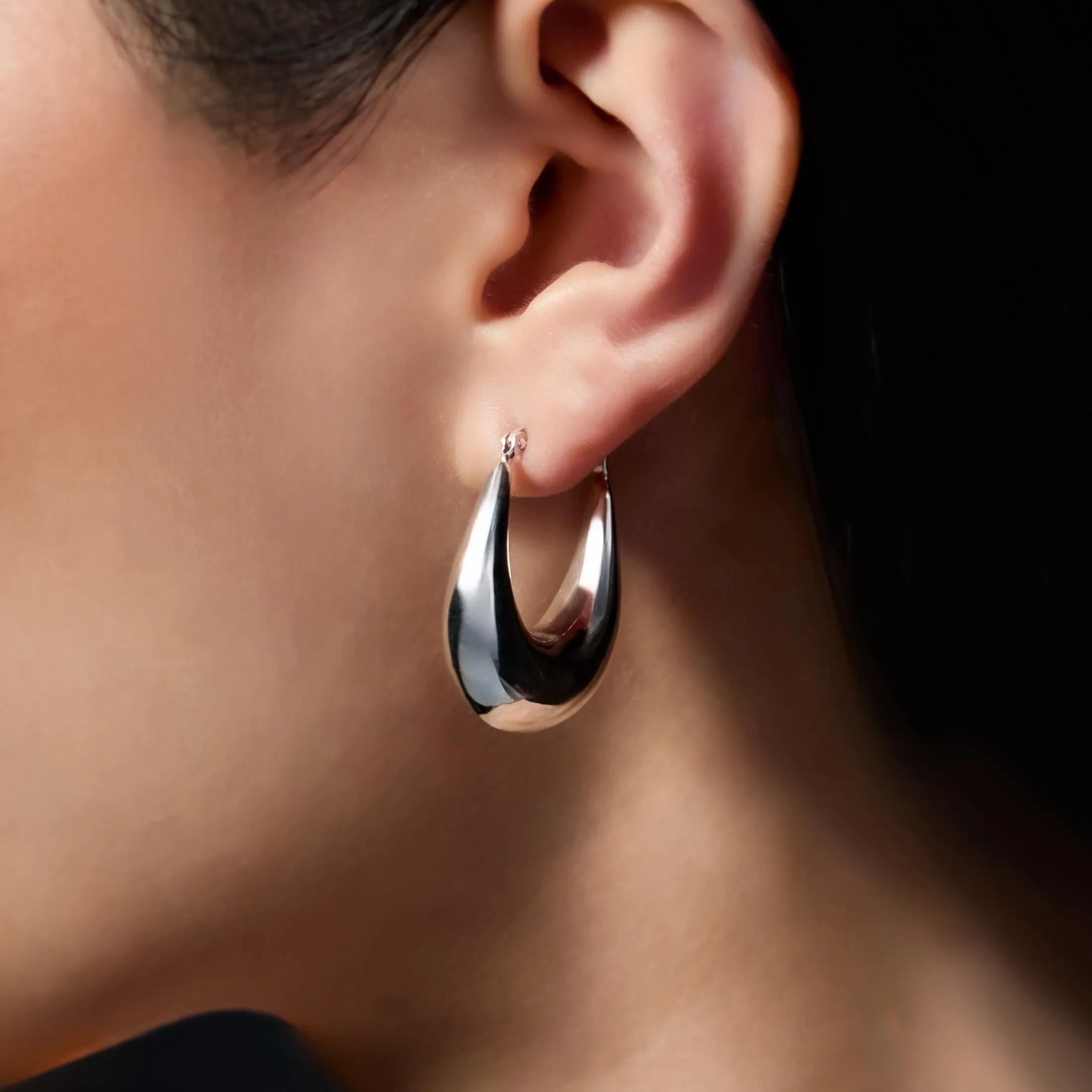 Classic Teardrop Hoop Earrings - alternate view