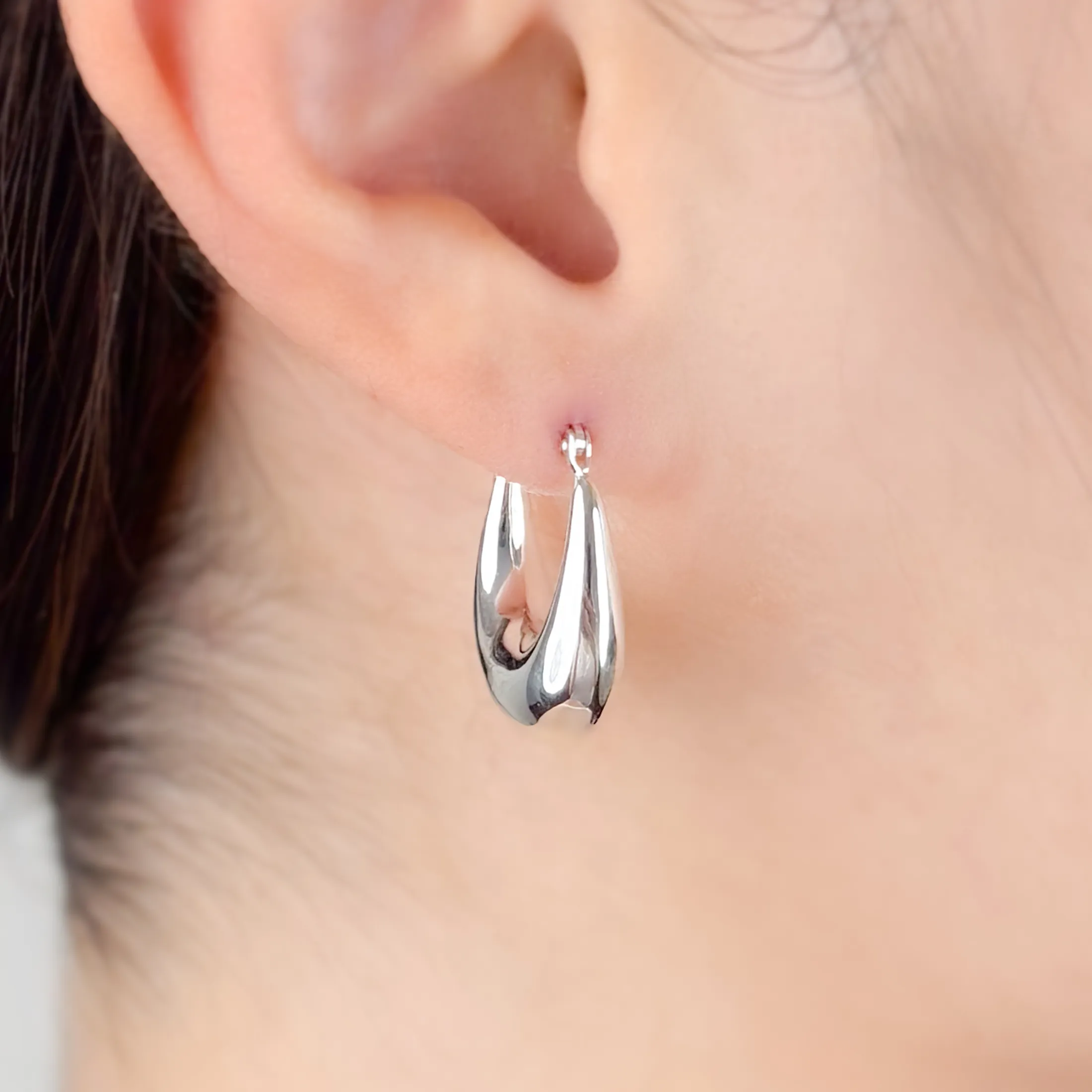 Petite Teardrop Hoop Earrings - alternate view