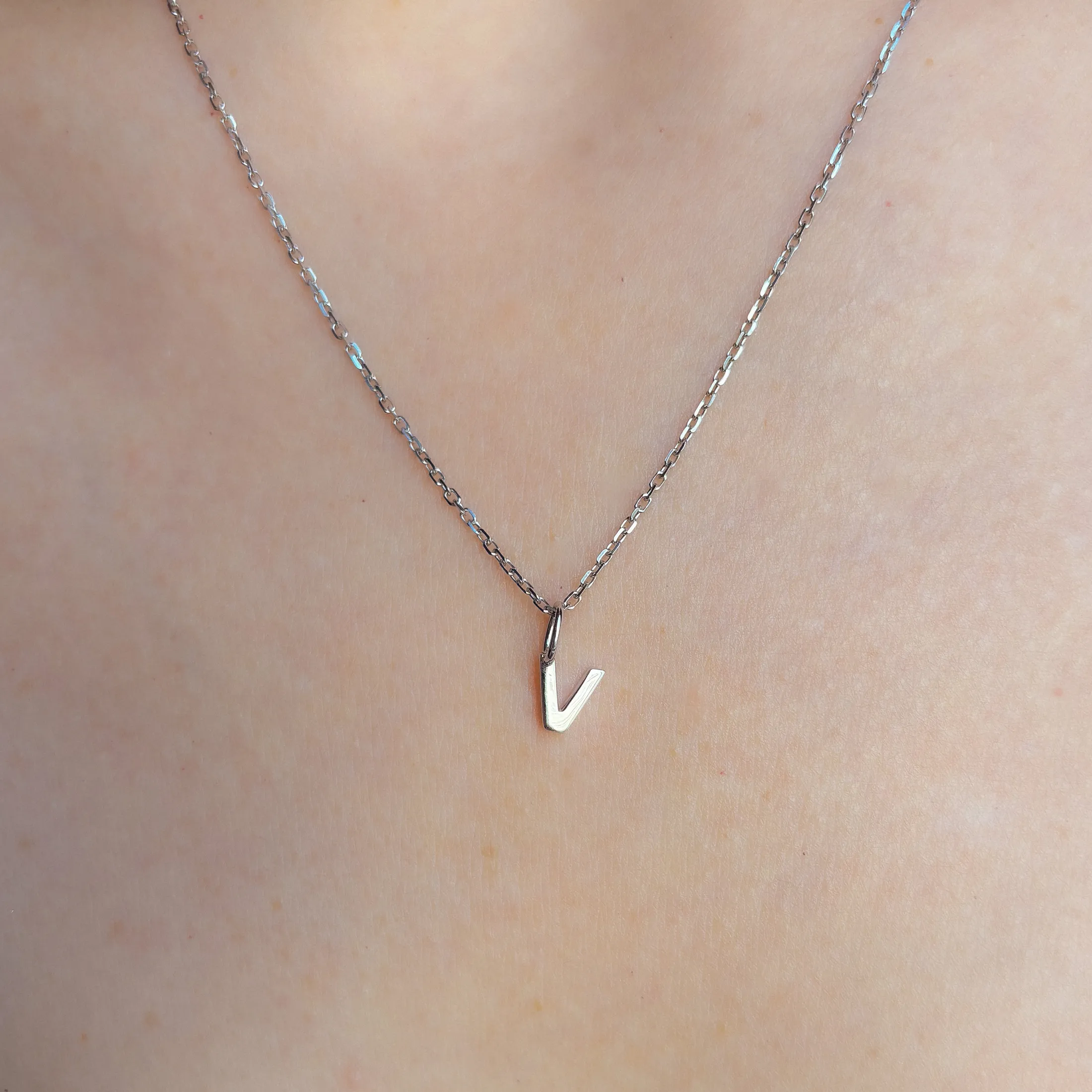 Personalized Letter V Pendant - alternate view